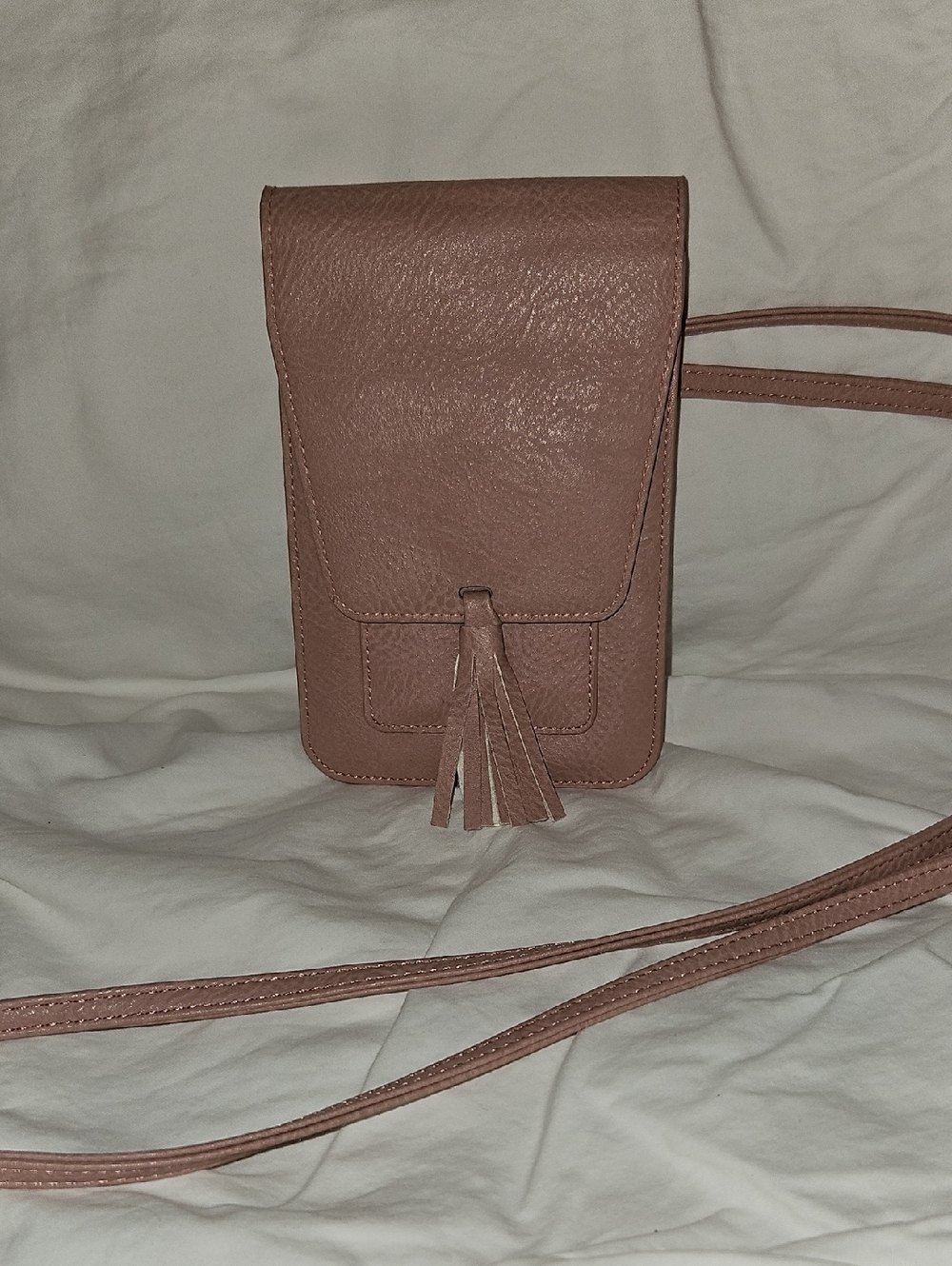 NWOT Leather Phone /Cards Crossbody- Belt Bag Dusty Rose/Pink